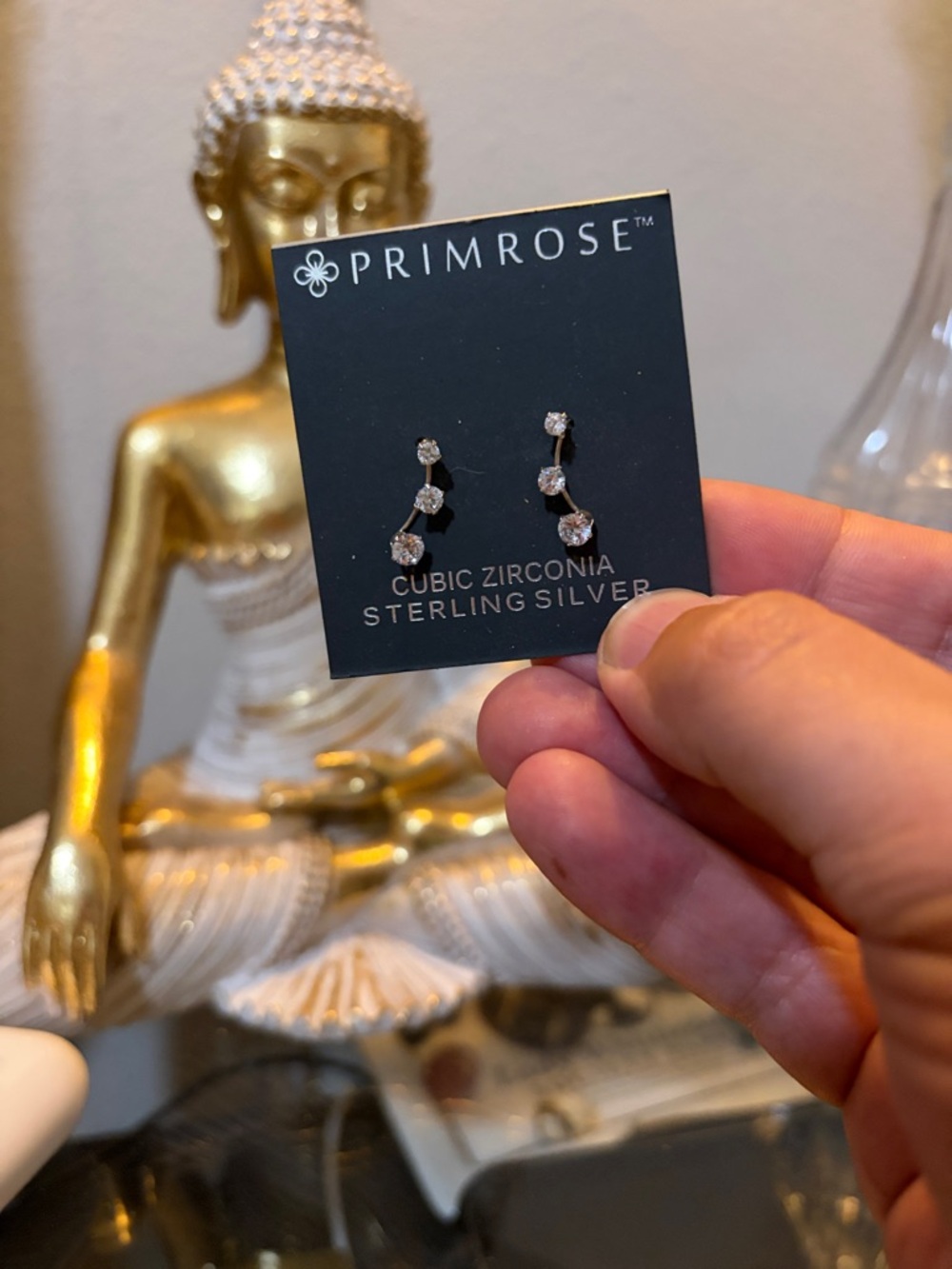 Sterling Silver Cubic Zirconia Drop Earrings - Silver